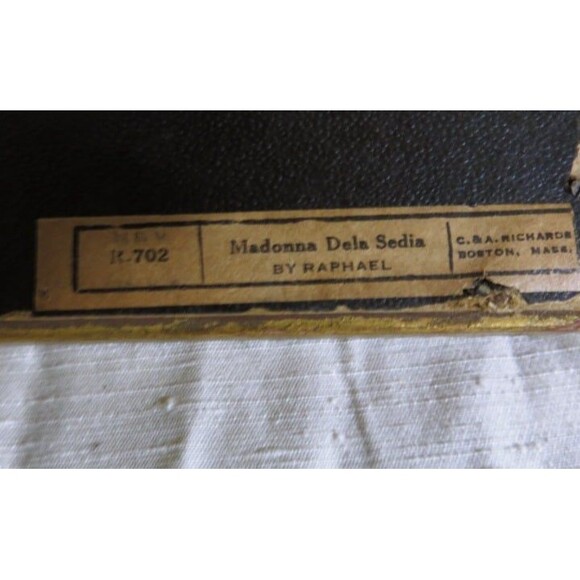 Classic Miniature MADONNA DELLA SEDIA "AFTER" by RAPHAEL 6 x 6" Ornate Gold Matt - Picture 3 of 4